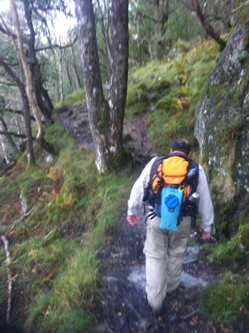 Richard leading me along the banks of Loch Lomond