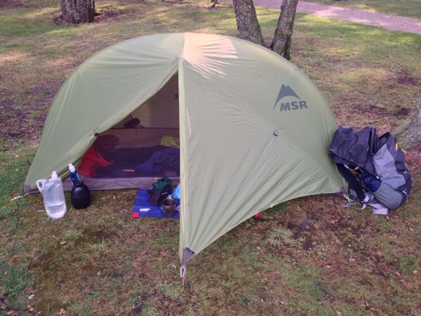 Hiking gear summer 2014 - MSR Hubba backpacking tent, GoLite Jam 2