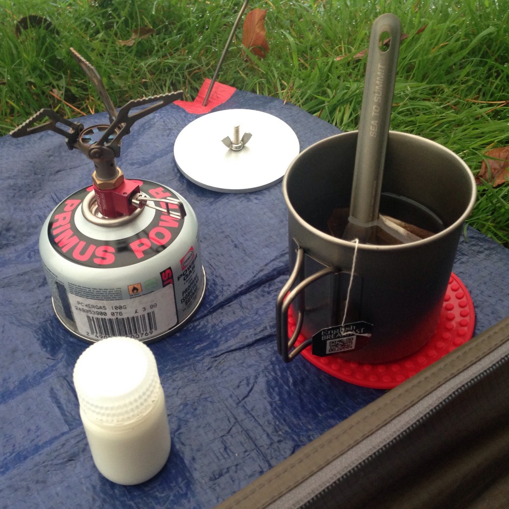 Alpkit Kraku stove, MSR titanium mug and Sea to Summit alloy spoon