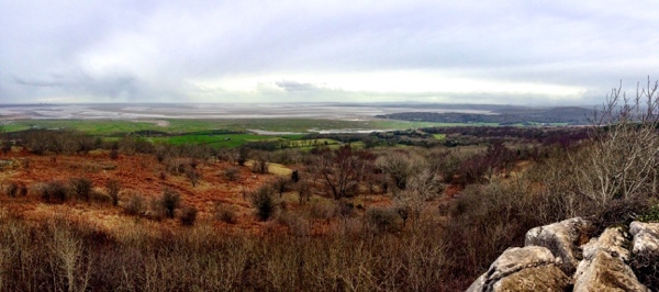 The view from near the trig point on Warton Crag looking over Morecambe Bay