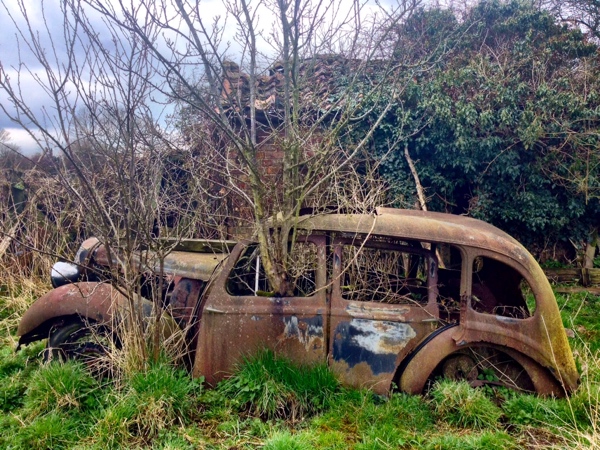 An abandoned car