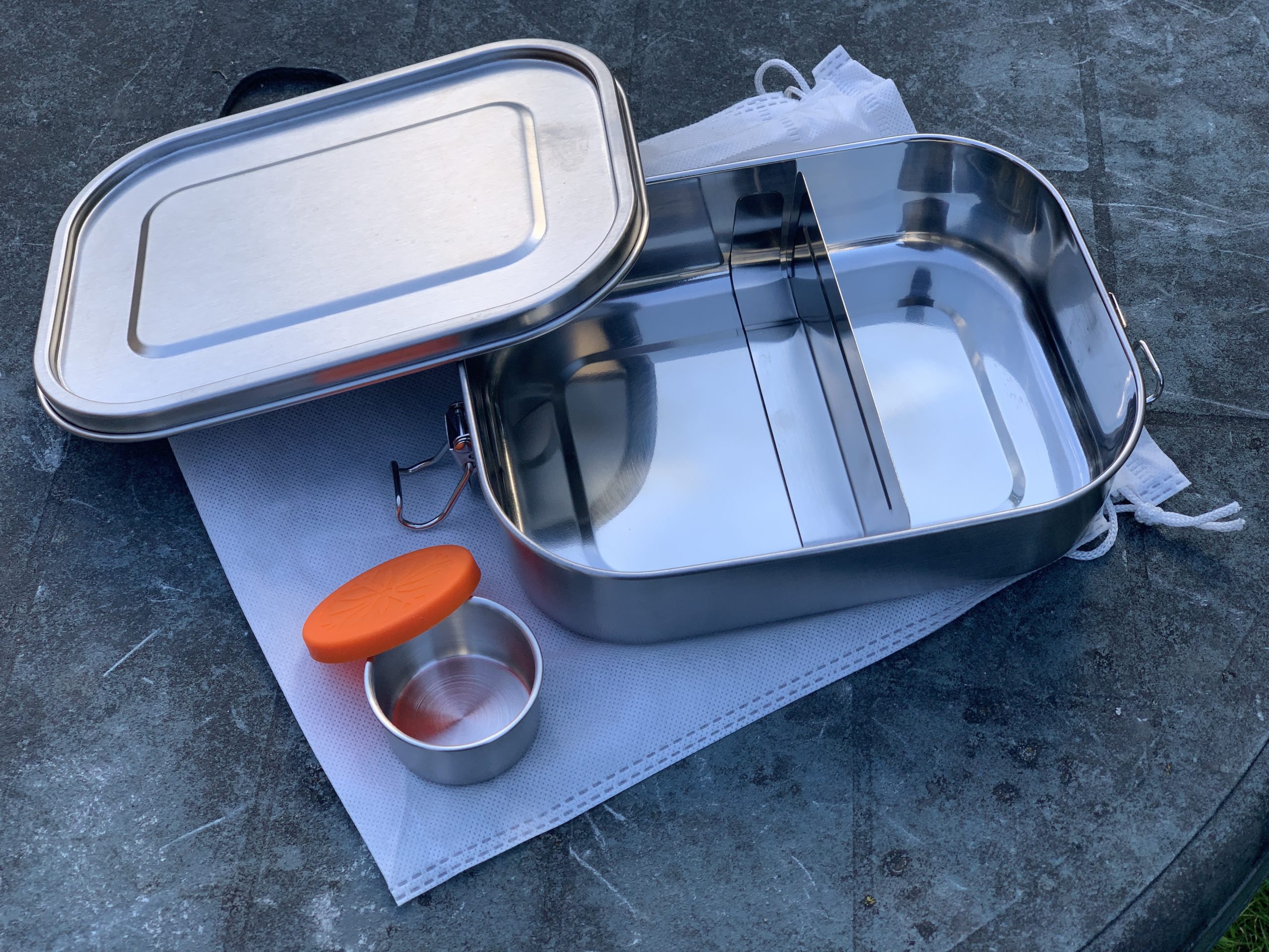 Steel bento box and sauce pot