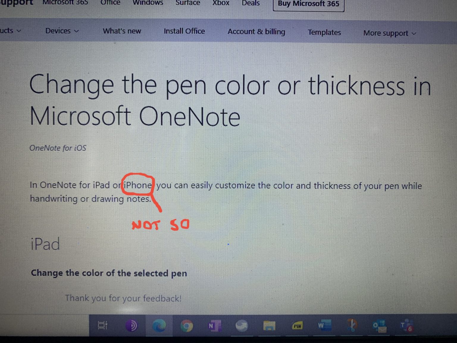 Change the pen colour in onenote on the iphone clive s blog