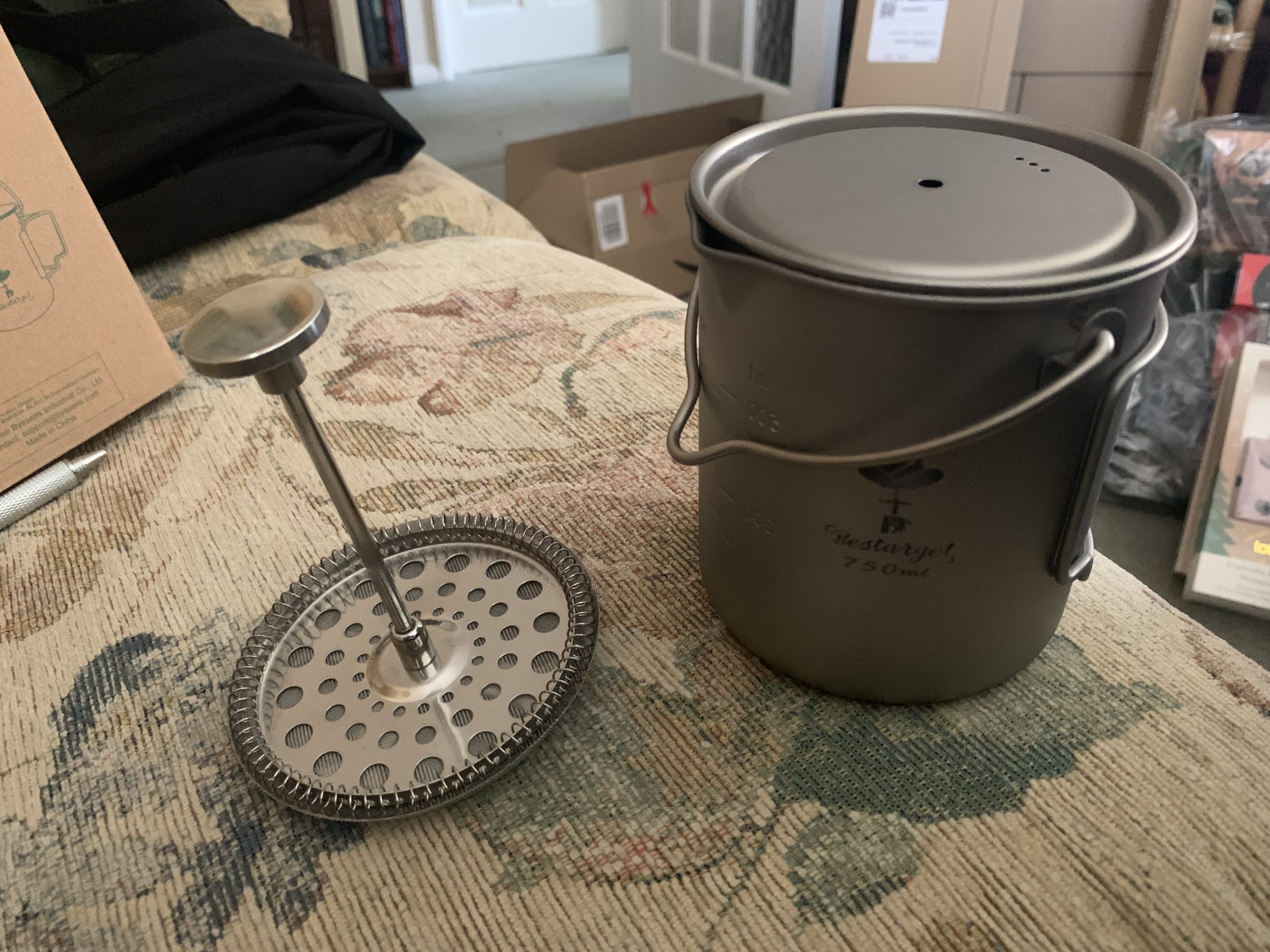 titanium cafetière and bush pot