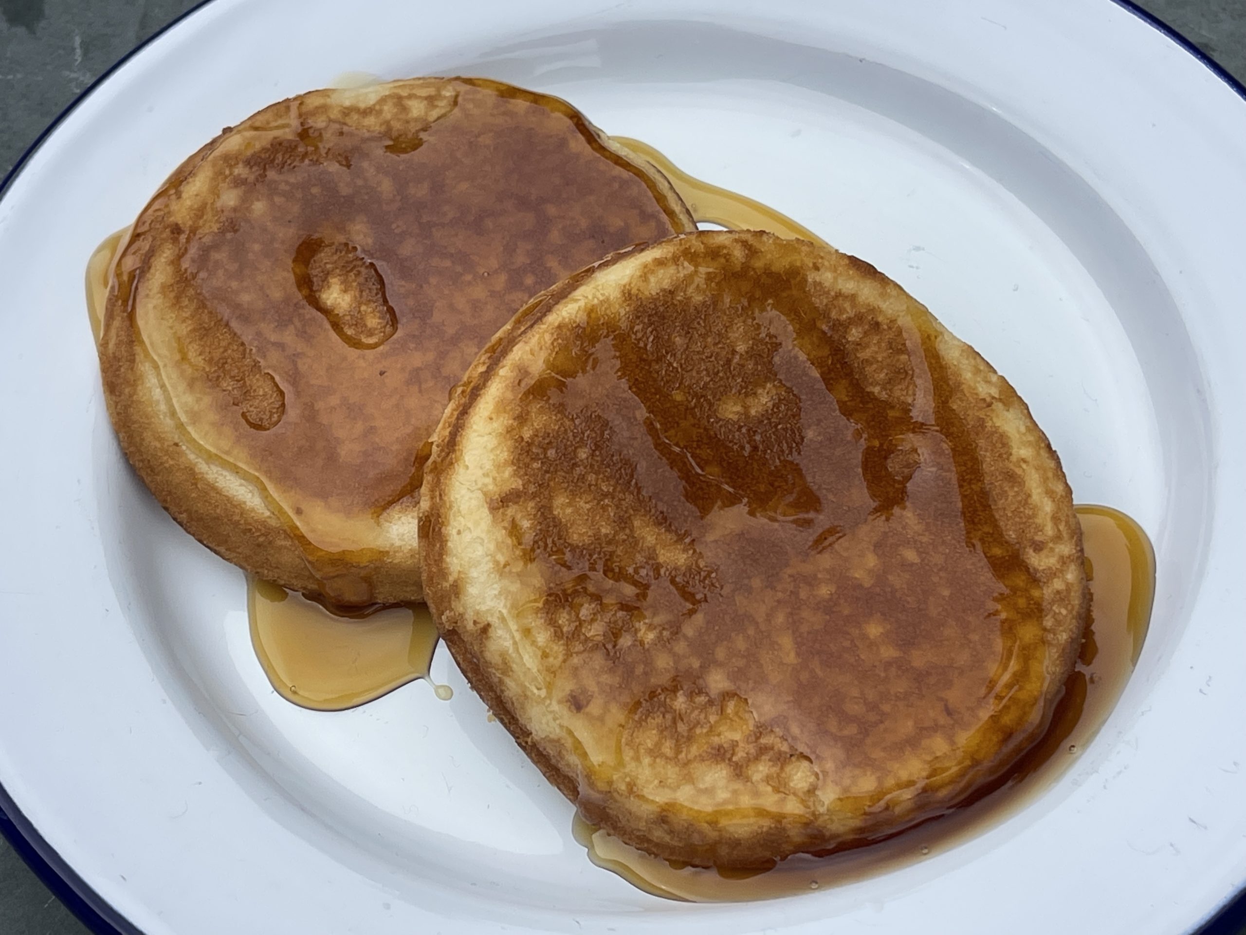 American pancakes and maple syrup
