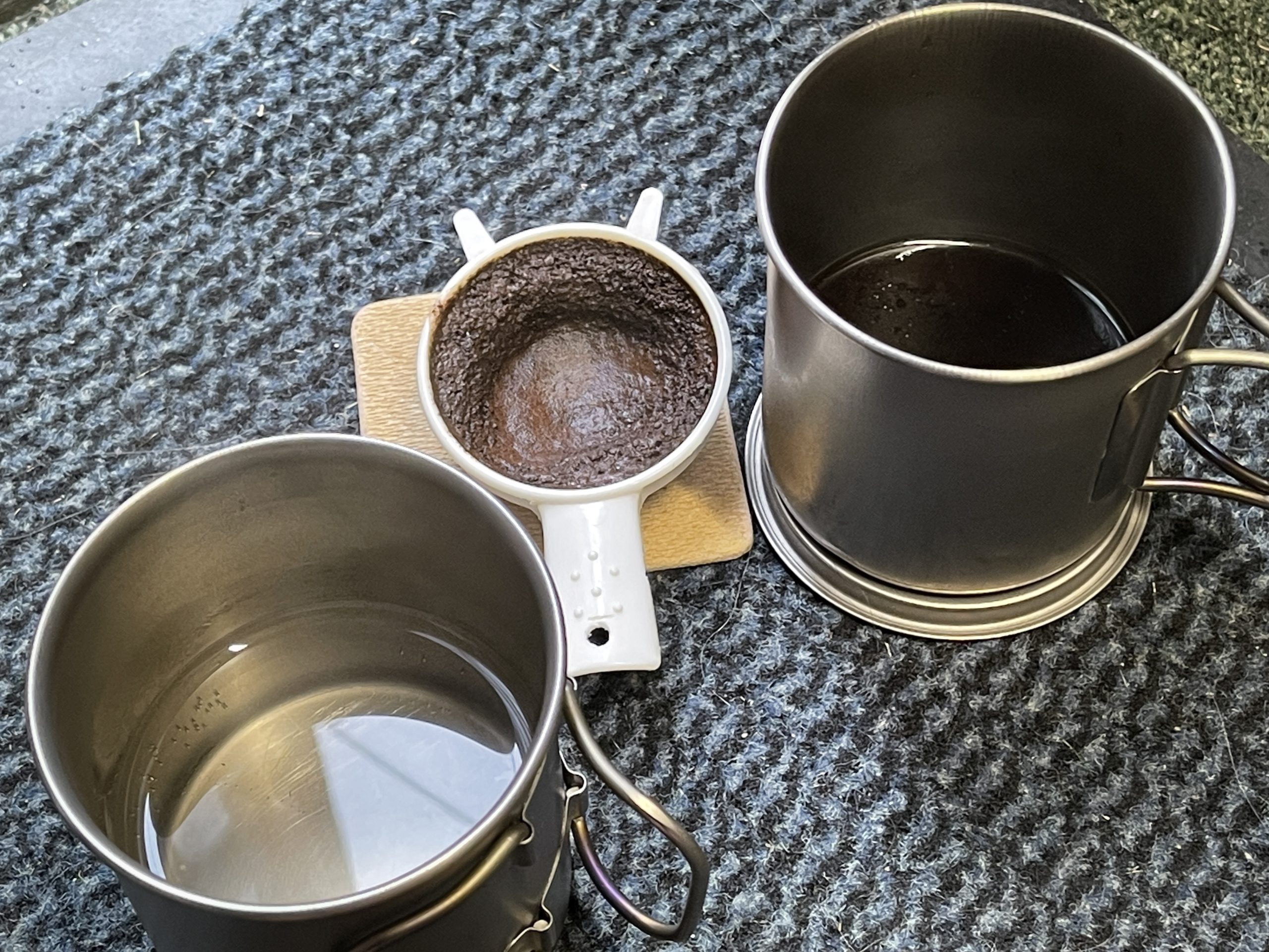 Ground coffee when lightweight backpacking or camping