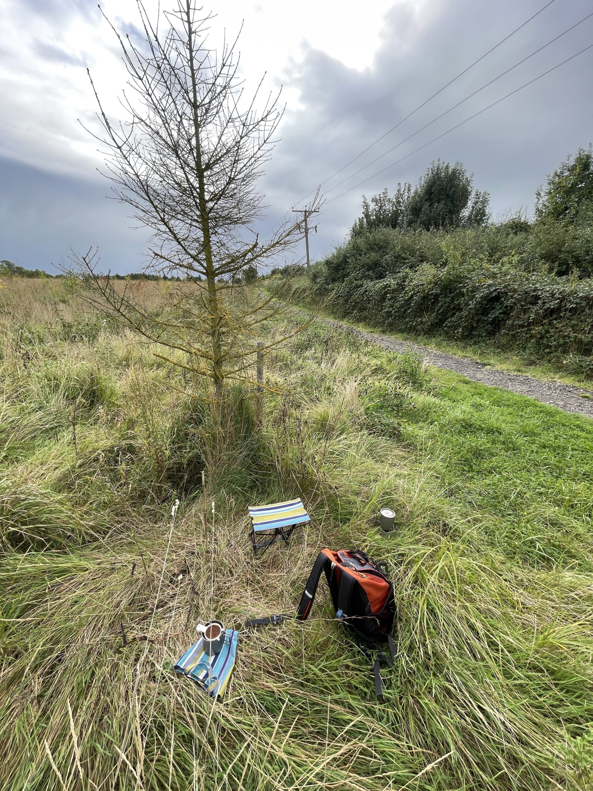 Camping coffee stop whilst walking