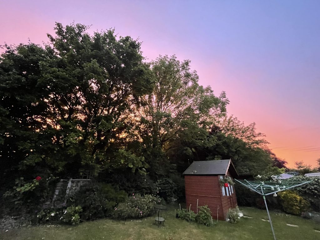 Sunset over the shed 