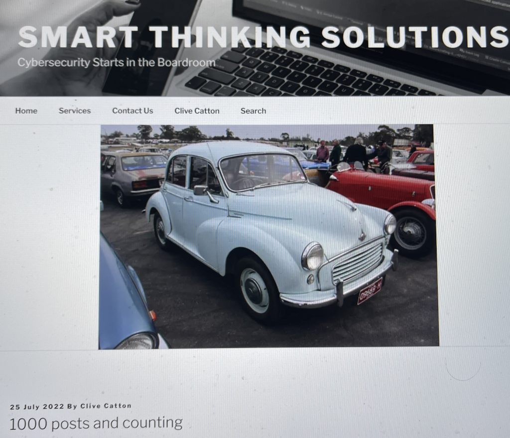 One thousand articles on Smart Thinking Solutions and a Morris 1000