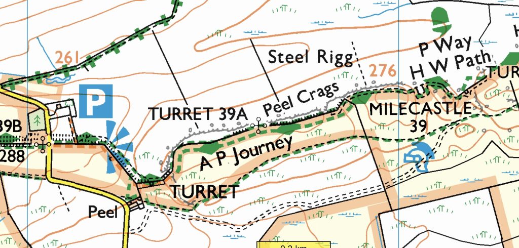 OS map snip of today’s walk