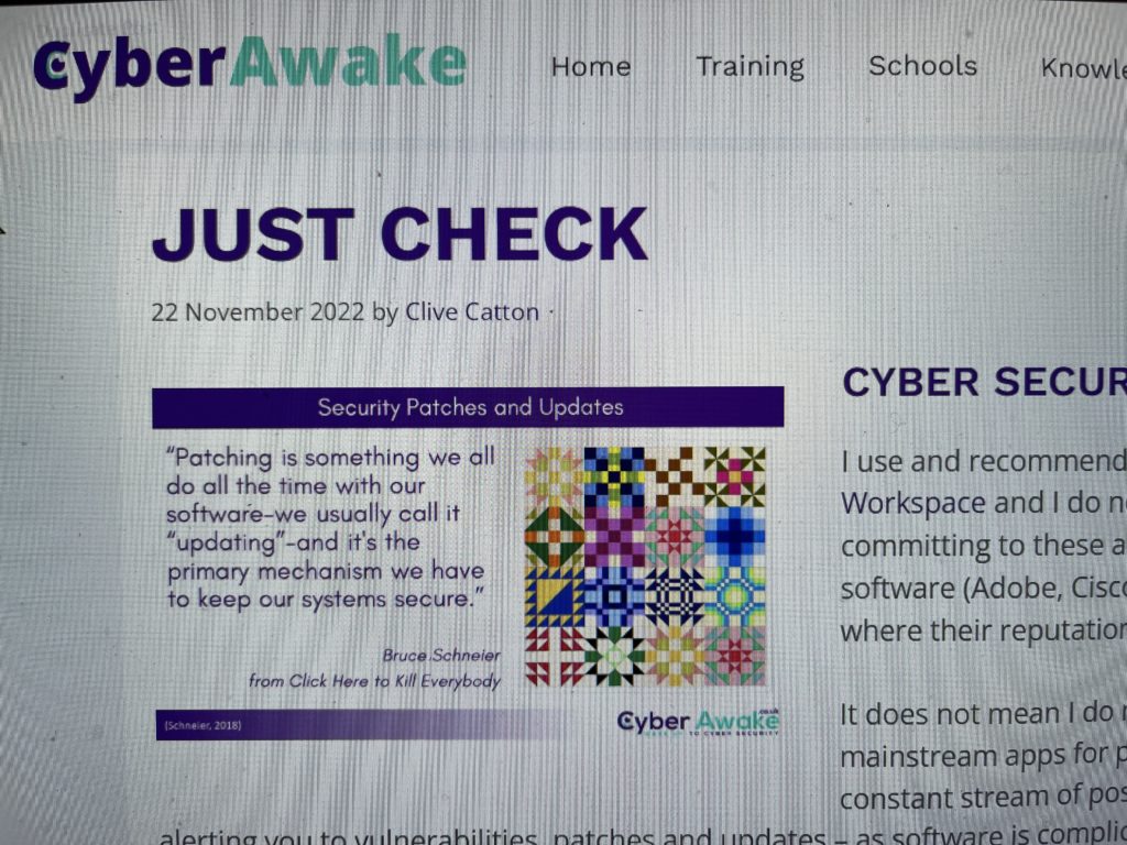 Photo of the CyberAwake blog post Just Check