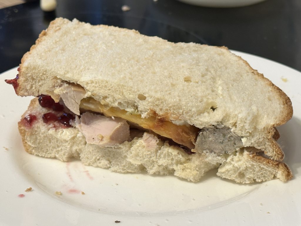 Christmas Day lunch in a sandwich