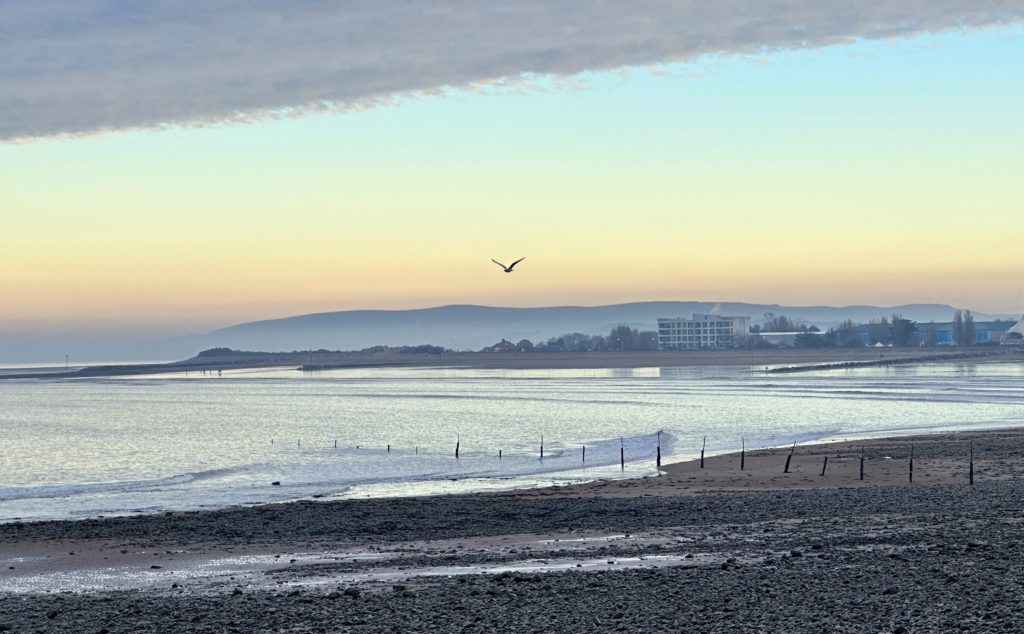 Minehead bay at sunset