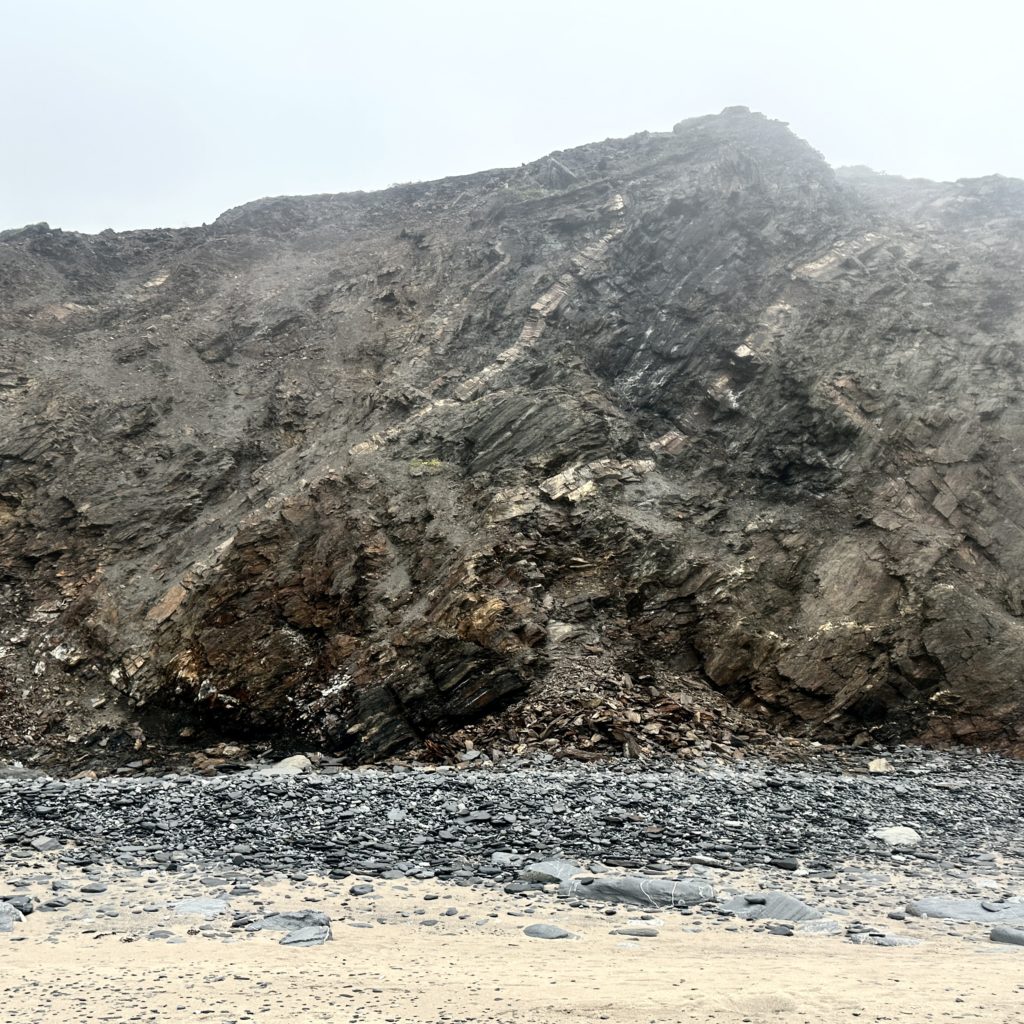 Rock strata Cornish coast