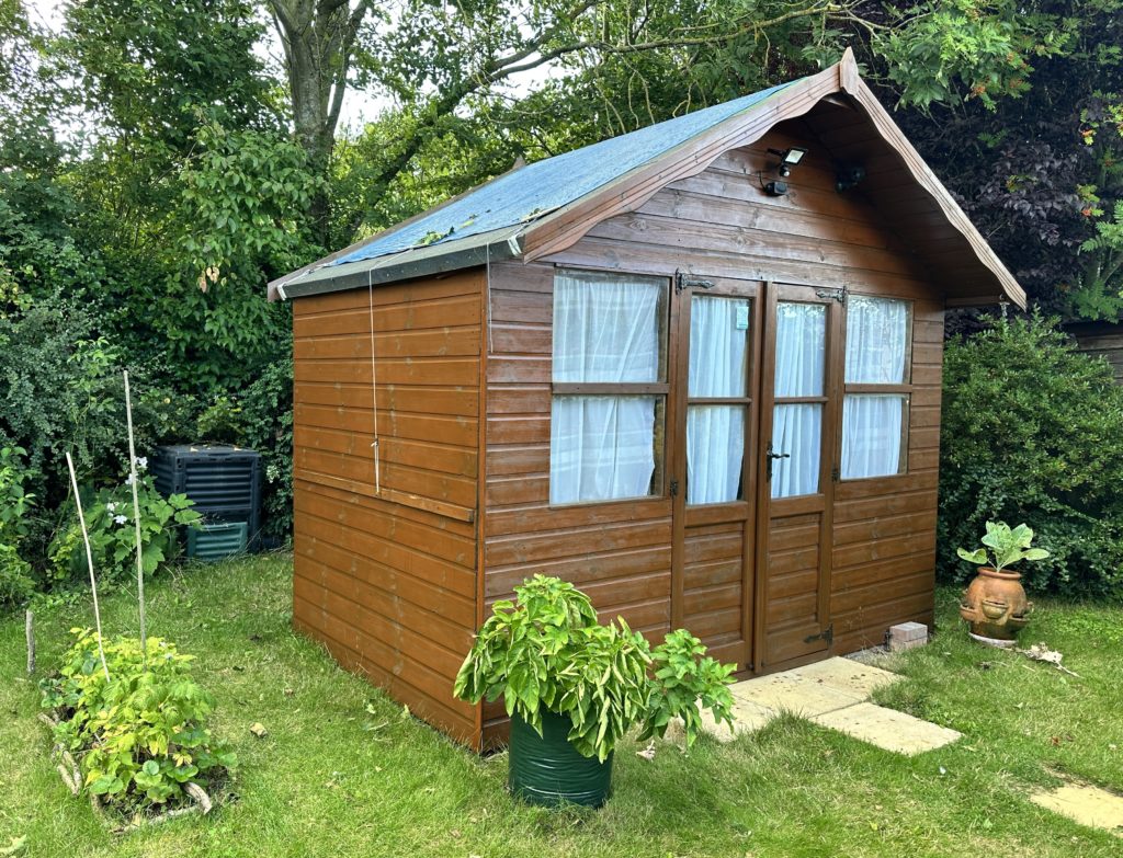 The shed with a new coat of paint 