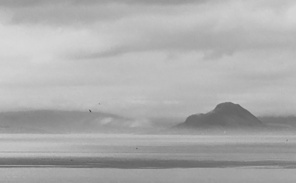 Isle of Arran and Holy Island​ on the mist