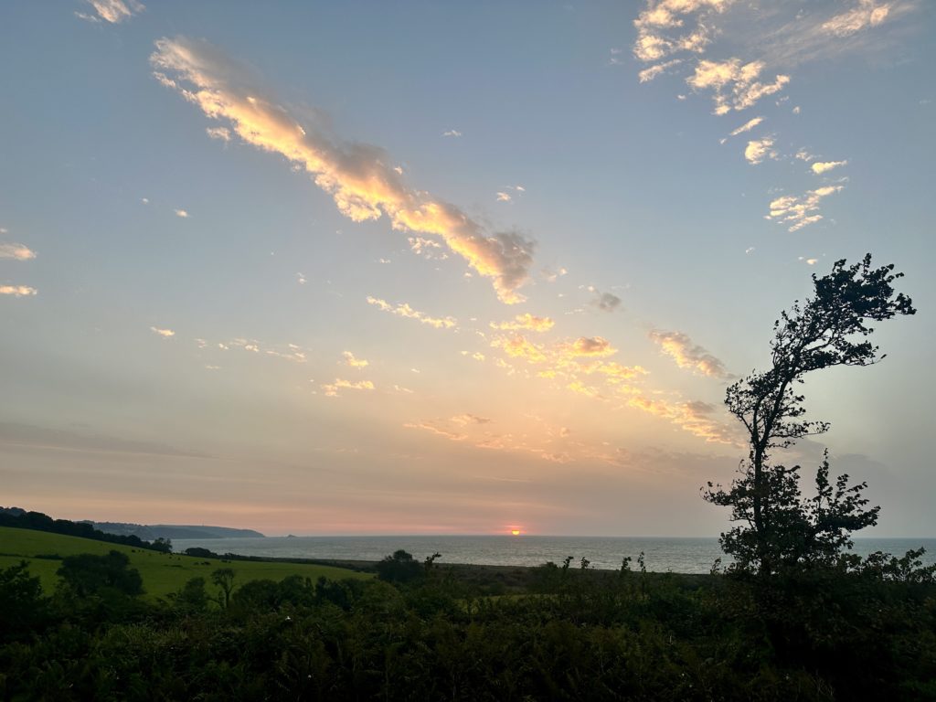 Devon sunrise over the sea