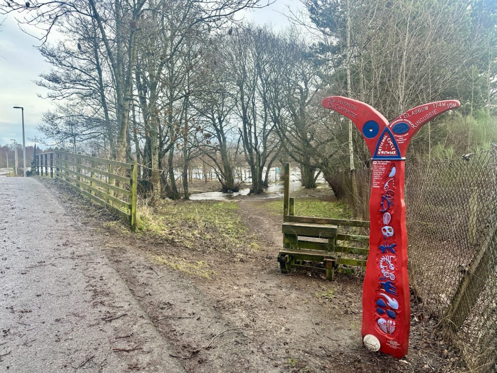 Aviemore and a flooded River Spey