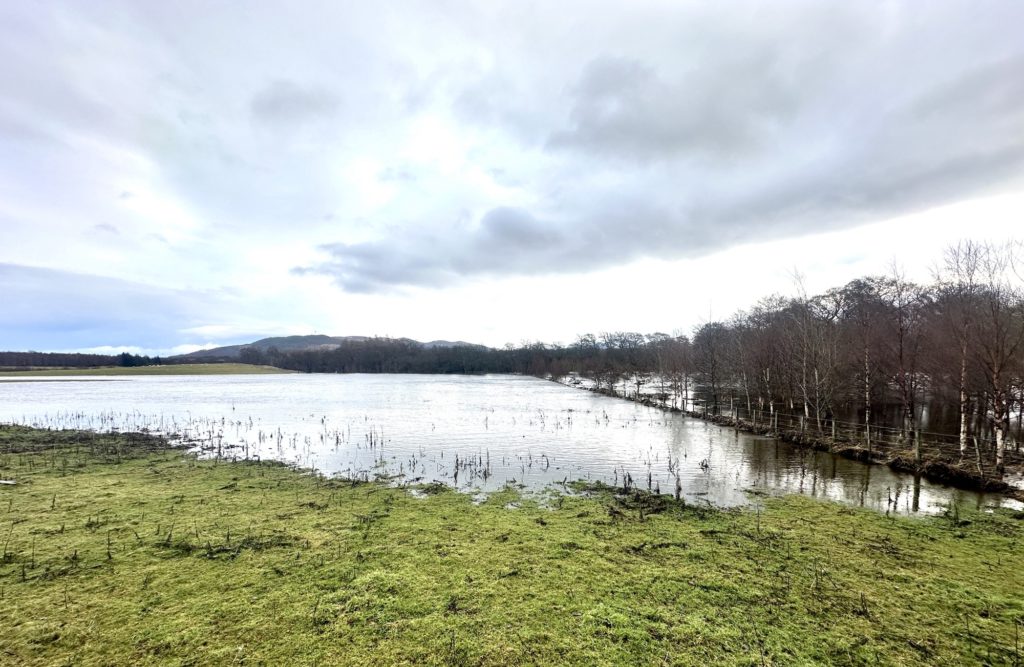 Aviemore and a flooded River Spey