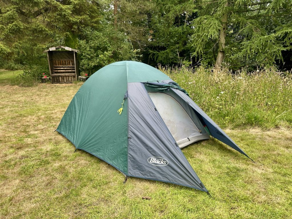 Pitched hike tent