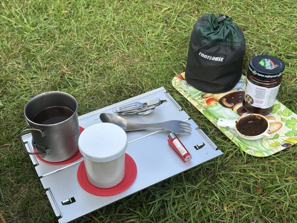 Coffee and titanium outdoor gear